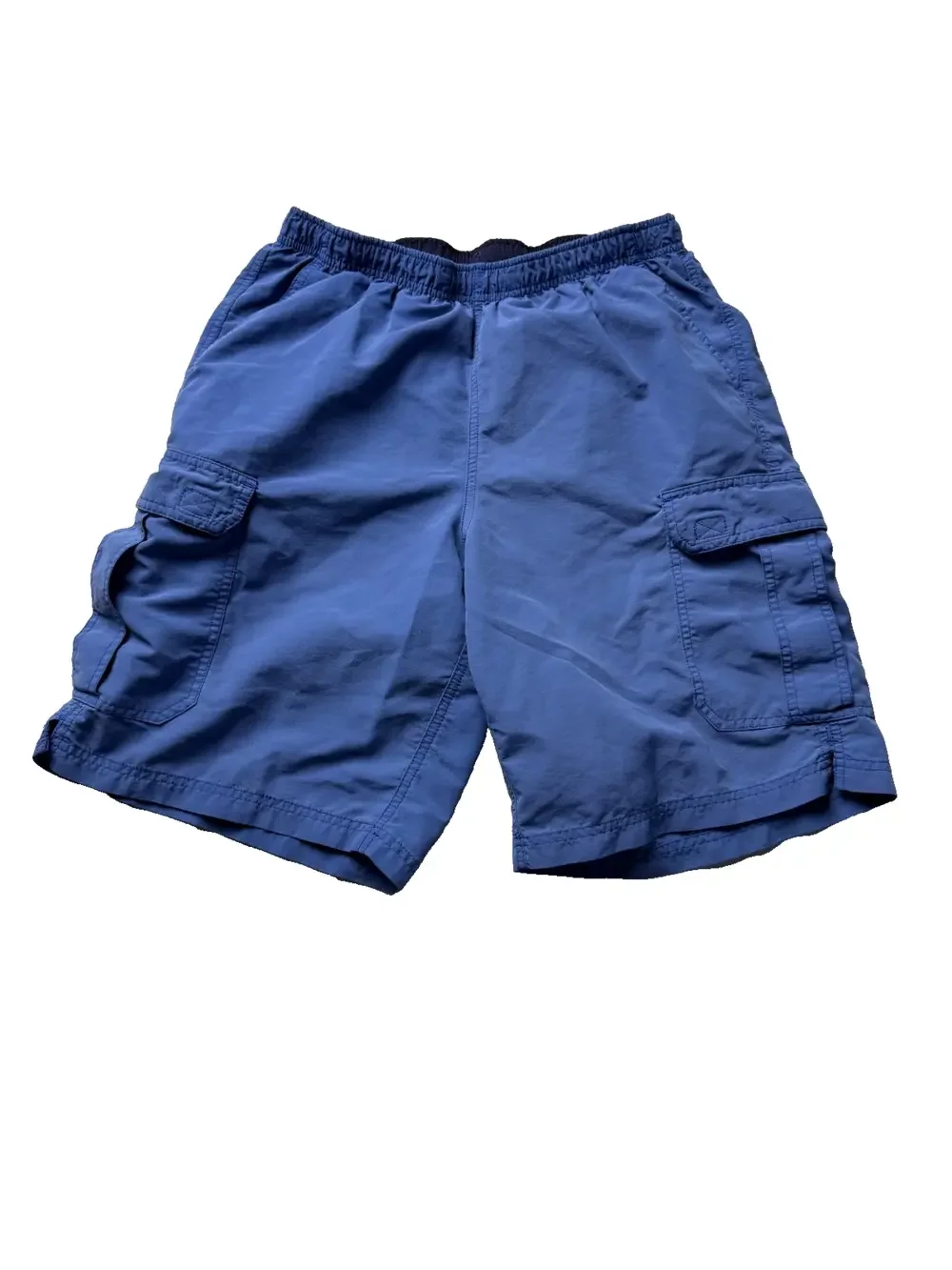 LL Bean Swim Shorts Boys Size 5 Blue Cargo Quick Dry Mesh Lined Pockets Summer
